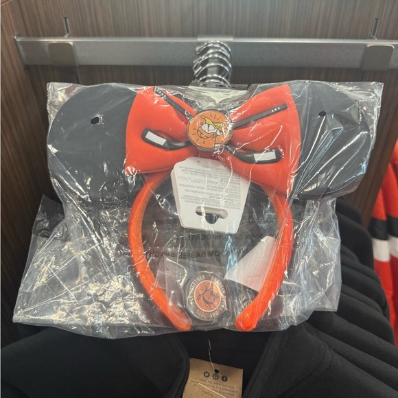 Disney NHL Anaheim Ducks Orange Bow Ear Headband with Character Medallion main image 9